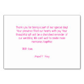 Witte Bloemen Houten Textuur Trouwen Dank u Kaarte Kaart (Achterkant)