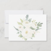 Witte Bloemen Huwelijk RSVP Kaart (Achterkant)