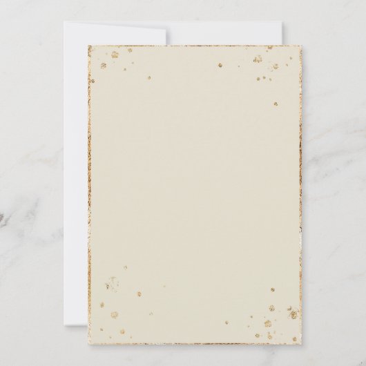 Witte Bloemen Hydrangea Rozen Gold Cream Bruiloft Kaart (Achterkant)