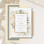 Witte Bloemen Hydrangea Rozen Goud Elegant Bruilof Kaart