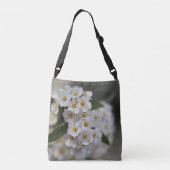 Witte bloemen in de lente crossbody tas (Achterkant)