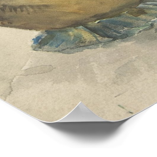 Witte bloemen in een vaas van Zacharie Astruc Poster (Hoek)