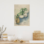 Witte bloemen in een vaas van Zacharie Astruc Poster (Keuken)