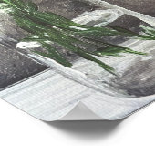 Witte bloemen in heldere vaas poster (Hoek)