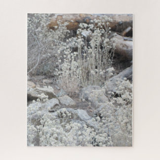 Witte bloemen in het bos legpuzzel