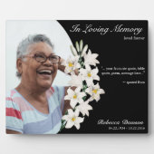 Witte bloemen in het liefhebben van Memory Black - Fotoplaat (Voorkant)