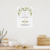 Witte Bloemen In Loving Memory Herdenkingsbord Poster (Keuken)