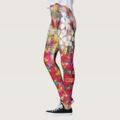 Witte bloemen in Roze Pot Leggings (Links)