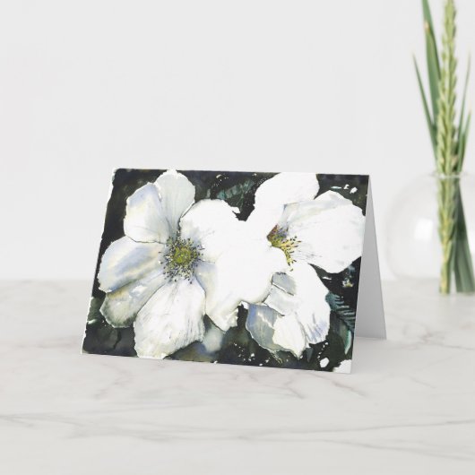 Witte bloemen kaart (Voorkant)