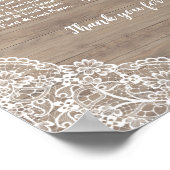 Witte Bloemen Kant Hout Trouwstoel Grafiek Poster (Hoek)