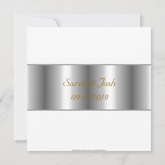 Witte bloemen kapotmaken joodse bruiloft kaart (Achterkant)