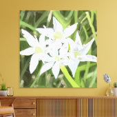 Witte Bloemen Knoflook Bloesem Digitale Kunst Canvas Afdruk (Insitu (Woonkamer))