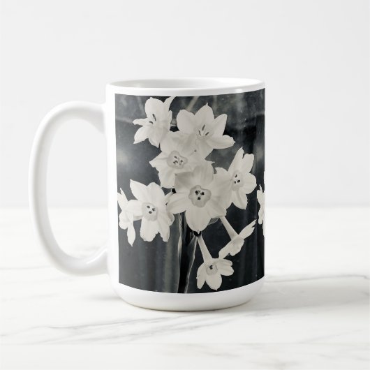 Witte bloemen koffiemok (Links)