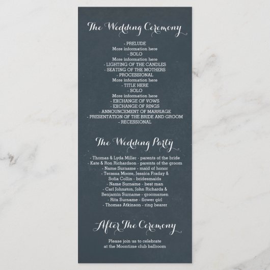  witte bloemen krans bruiloft programma's (Achterkant)