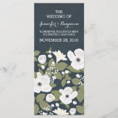  witte bloemen krans bruiloft programma's (Voorkant)