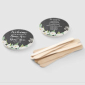 Witte Bloemen Krijt Bloemen Bruiloft Programma Fan Handwaaier (Niet-gemonteerd)