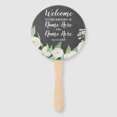 Witte Bloemen Krijt Bloemen Bruiloft Programma Fan Handwaaier (Voorkant)