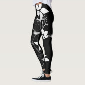 Witte Bloemen Leggings voor Vrouwen (Links)