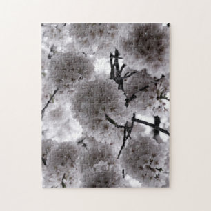 Witte bloemen legpuzzel