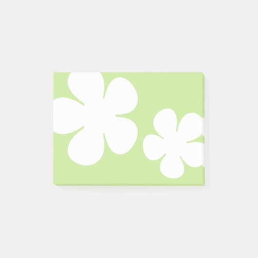 Witte bloemen lente groene noten post-it® notes (Voorkant)