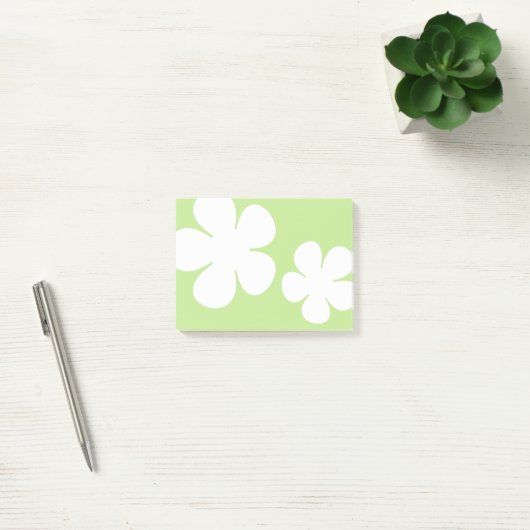 Witte bloemen lente groene noten post-it® notes (Kantoor)