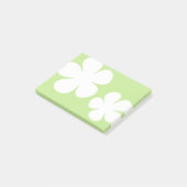 Witte bloemen lente groene noten post-it® notes (Schuin)