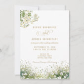 Witte Bloemen Lente Trouw Uitnodiging  (Voorkant)