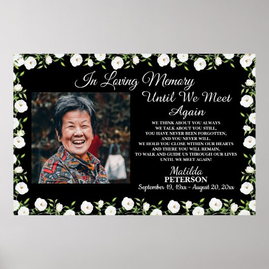 Witte Bloemen Levensviering Poster (Voorkant)