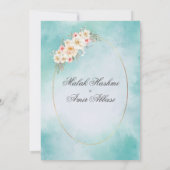 Witte Bloemen & licht Groene Islamitische Moslim B Kaart (Achterkant)