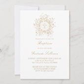 witte bloemen lijst Doop Kaart (Voorkant)