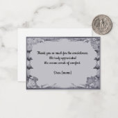 Witte Bloemen Lijst na begrafenis Dank u Notitiekaartje (Voorkant / Achterkant in situ)