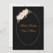 Witte Bloemen & Lijst Zwart Islamitisch Moslim Bru Kaart (Achterkant)