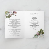 Witte bloemen Magnolia begrafenisprogramma Programma (Binnen)