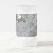 Witte bloemen matglas bierpul (Center)