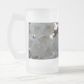 Witte bloemen matglas bierpul (Links)
