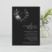 Witte bloemen met een hart kaart (Staand voorkant)