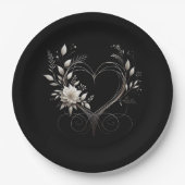 Witte bloemen met een hart papieren bordje (Voorkant)