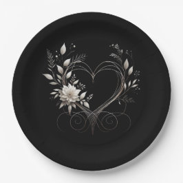 Witte bloemen met een hart papieren bordje