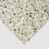 Witte bloemen met groene bladeren 2 tissuepapier (Detail)