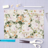Witte bloemen met groene bladeren tissuepapier (Craft)