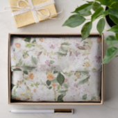 Witte bloemen met groene bladeren tissuepapier (Geschenk)