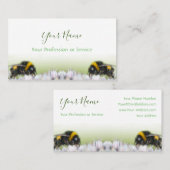 Witte bloemen met hommel verdwijnen naar wit! visitekaartje (Voorkant / Achterkant)