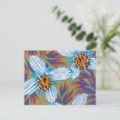 Witte bloemen met Paarse bladeren Briefkaart (Staand voorkant)