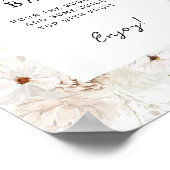 Witte Bloemen Mimosa Bar Teken Poster (Hoek)