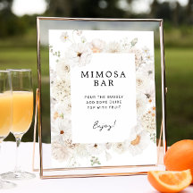 Witte Bloemen Mimosa Bar Teken