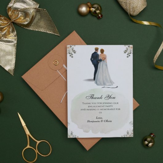 Witte Bloemen Minimalistische Verrassing Verloving Kaart