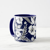 Witte bloemen mok (Voorkant links)