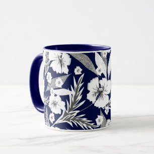 Witte bloemen mok
