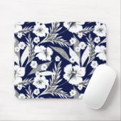 Witte bloemen muismat (Met muis)