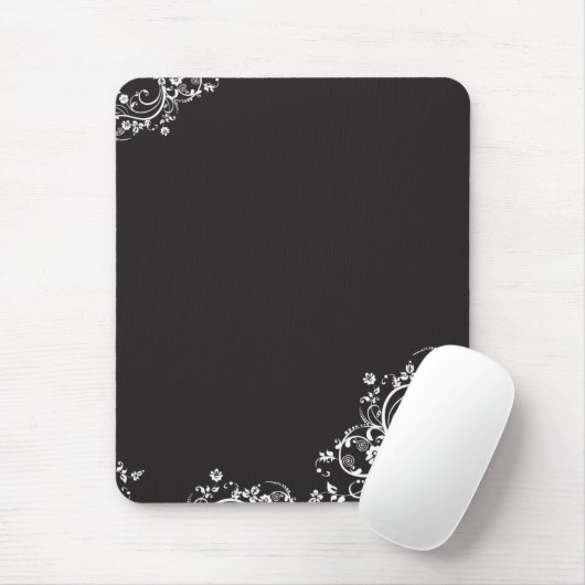 Witte bloemen muismat (Met muis)